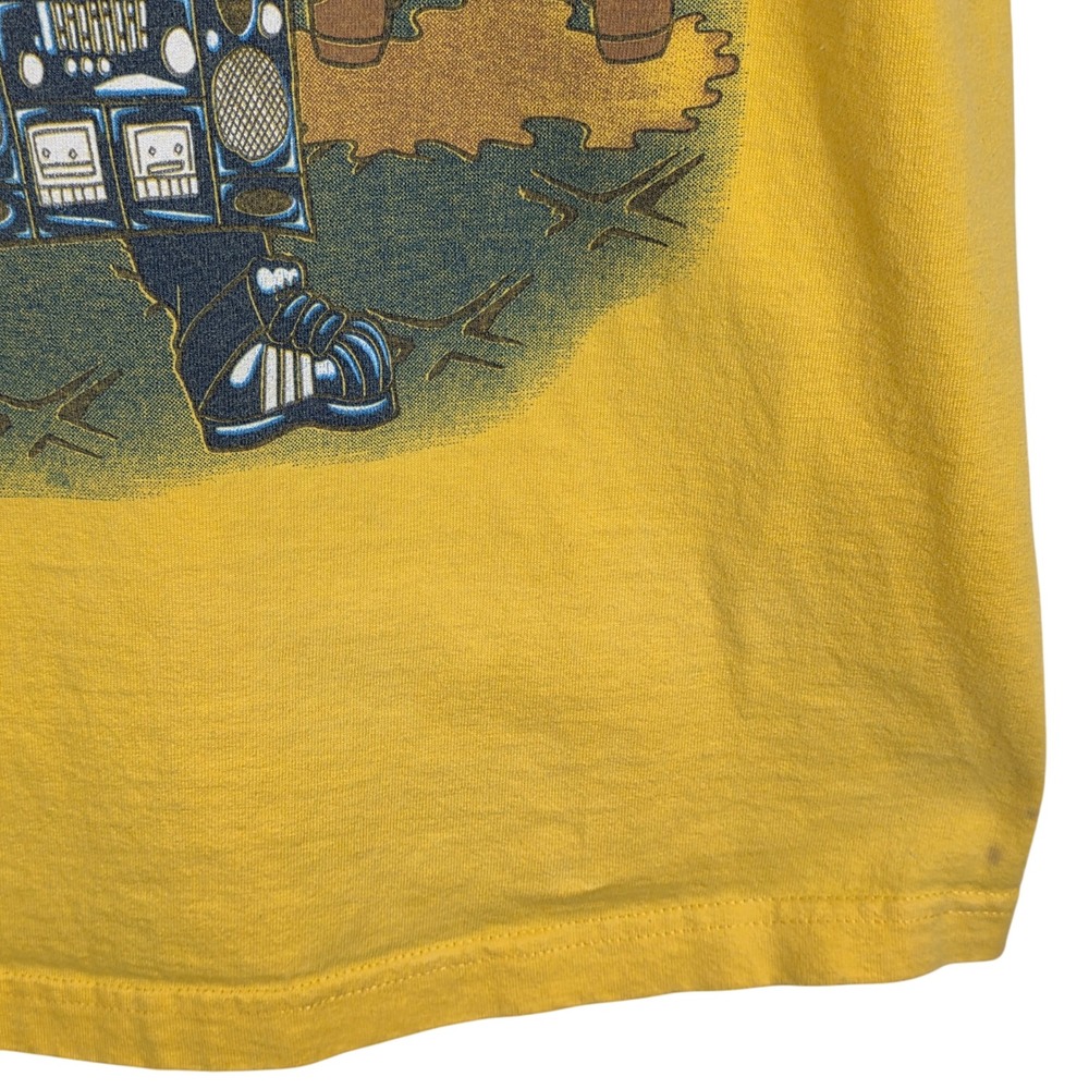 VTG TND Tornado Activewear Mens T Shirt XL Yellow Hip Hop Graphic 2000s Y2K Rare - Picture 12 of 16
